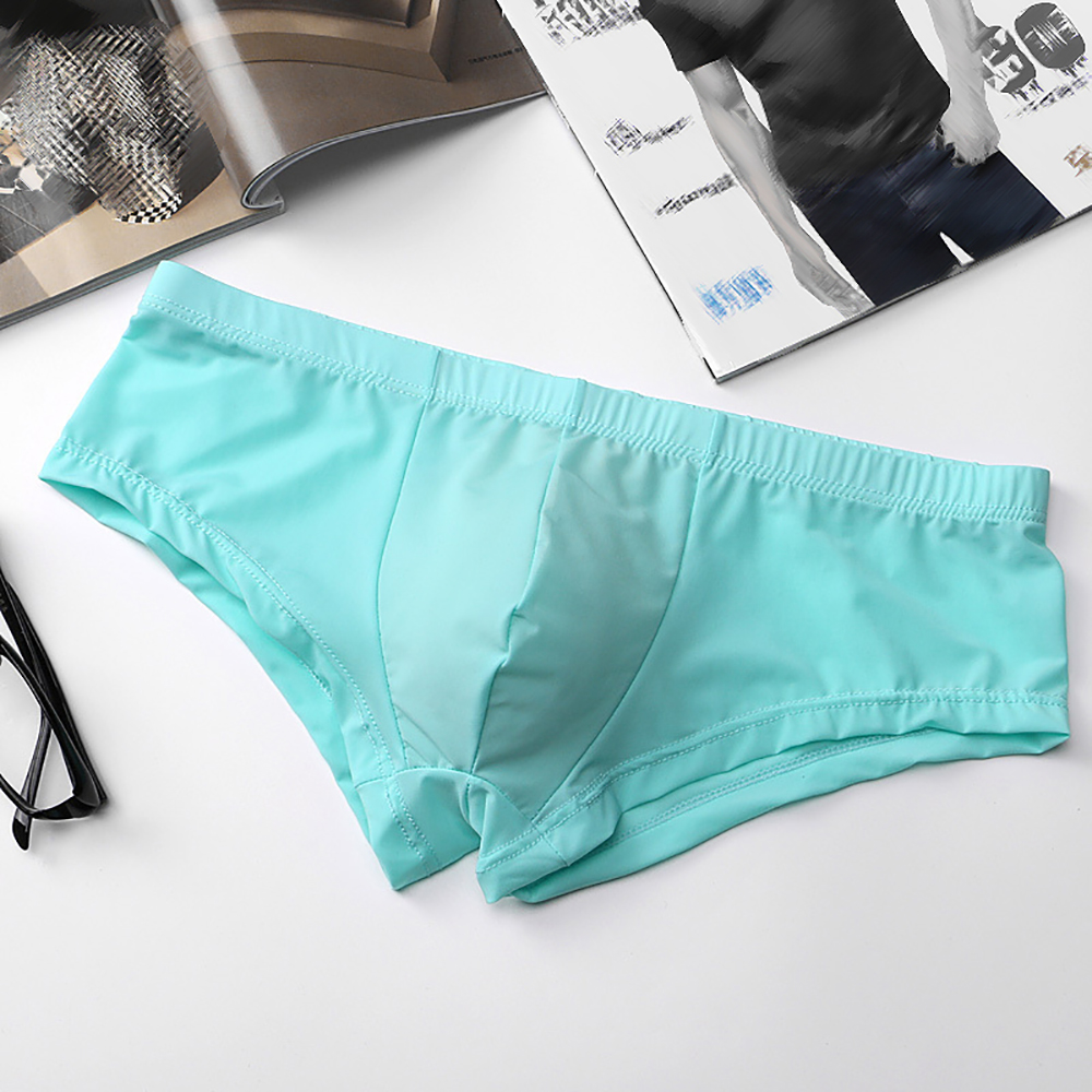 Boxer Shorts Modal - ผ้าไหมน้ําแข็งชุดชั้นในกางเกงนักมวยBreathable Bulge POUCH Knickers Low RISEกางเกงผู้ชายกางเกงขาสั้นกางเกงขาสั้นกางเกงแฟชั่น