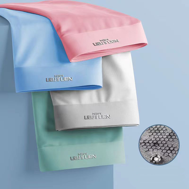 Multi Pack Underwear - 4 ชิ้นชายชุดชั้นในผ้าไหมน้ําแข็งตาข่ายนักมวยกางเกงขาสั้นเซ็กซี่กางเกงชายกางเกงบางชาย U นูนชุดชั้นในขายส่งจํานวนมาก L-6XL