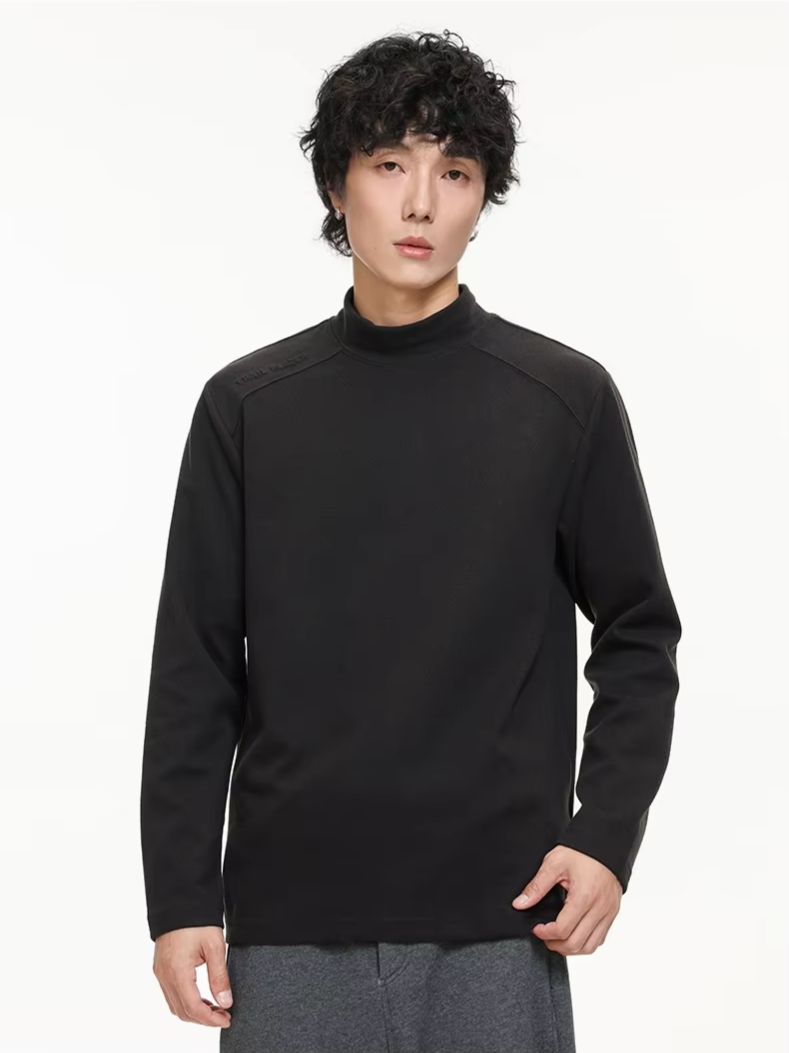 Base Layer Top - เสื้อยืดแขนยาวคอปิดแบบเรียบง่ายสไตล์แพทช์เวิร์ค สำหรับทุกเพศ เสื้อชั้นในกันหนาวสำหรับผู้หญิงและผู้ชาย