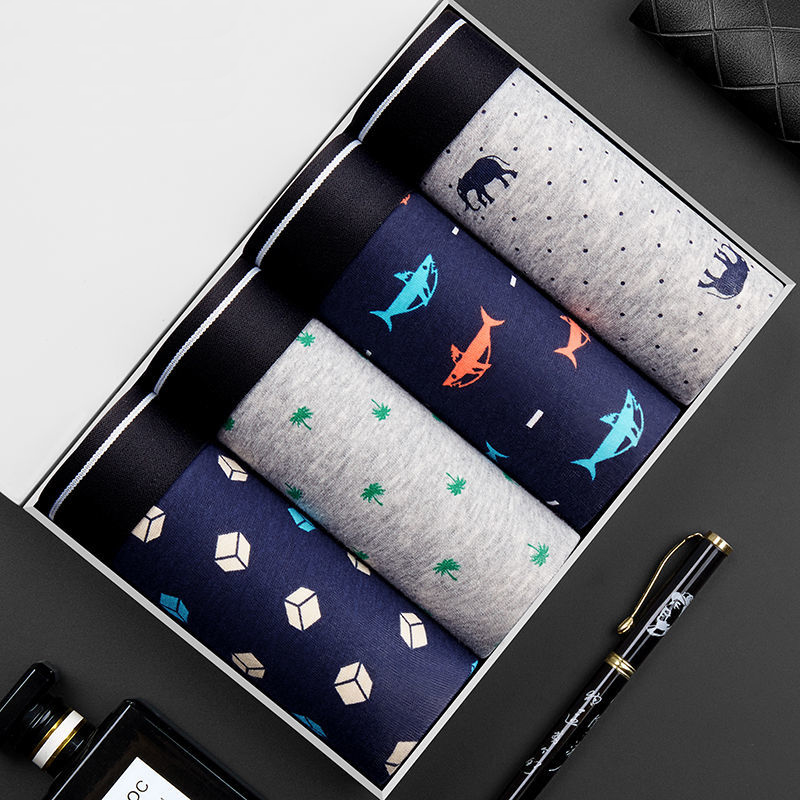 กางเกงชั้นในชาย4ชิ้นกางเกงขาสั - Boxer Brief Pack Cotton บทวิจารณ์และราคา