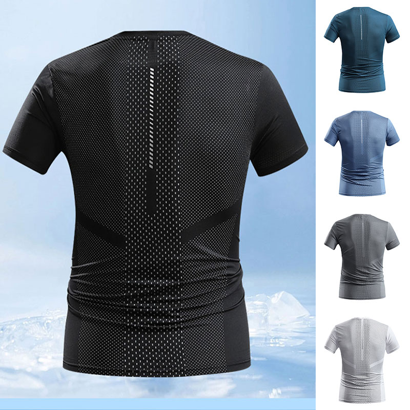เสื้อยืดกีฬาฤดูร้อนสำหรับผู้ชา - T Shirt Tight Fit บทวิจารณ์และราคา